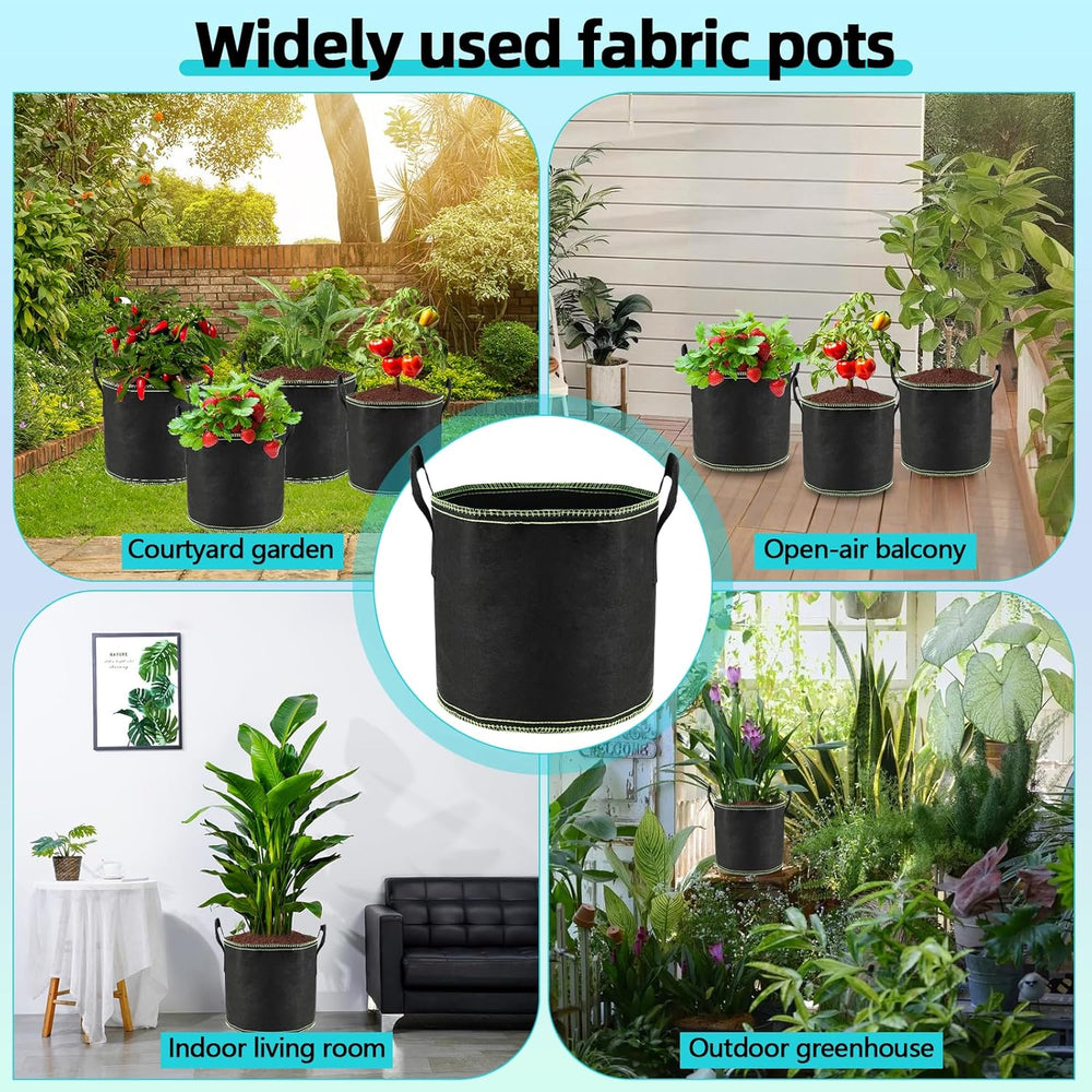 5 Pots de Tomates de 12 L, Sacs de Plantation Non Tissés avec Poignées, Pots de Jardin Épaissi et Aérés, Sacs de Plantation Réutilisables pour Pommes de Terre, Tomates, Légumes, Fleurs et Fraises