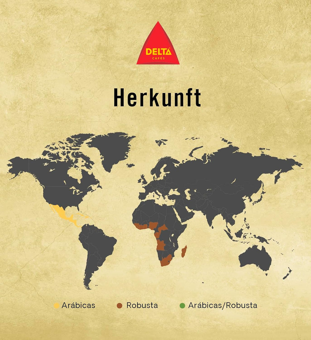 Delta Cafés - Kaffeebohnen Gold - 2 paquets de 1 kg - Intensité 12 - Vollmundige Arabica-Röstkaffebohnenmischung - Sehr spiceisch mit Noten von Honig und Reifen Früchten