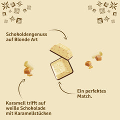 Schogetten Blonde Caramel | Caramel au chocolat blanc et morceaux de caramel | Tablette de chocolat 100g | Idéalement portionné