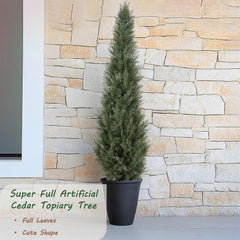 150 Cm Künstlicher Zedernbaum Uv-Beständig, Künstliche Formschnittbäume Mit Vollen Und Realistischen Blättern, Künstliche Pflanzen Für Die Eingangstür, Veranda, Terrasse, Balkon