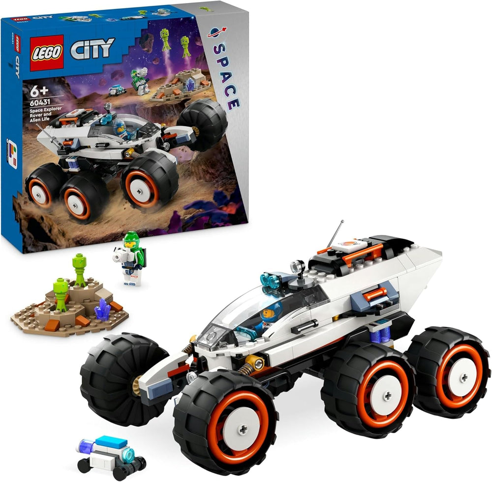 LEGO City Space Rover cu extratereștri, set de mașină cu figurine robot și extratereștri, cadou de ziua de naștere pentru băieți și fete de la 6 ani, cu 2 minifigurine și un set de planete 60431 Seturi de constructie Besuche den LEGO-Store Singur