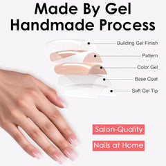 48 pièces colle courte sur les ongles 2 Styles ongles français courts carrés avec colle à ongles et lime à ongles rose blanc Ombre faux ongles pour les femmes