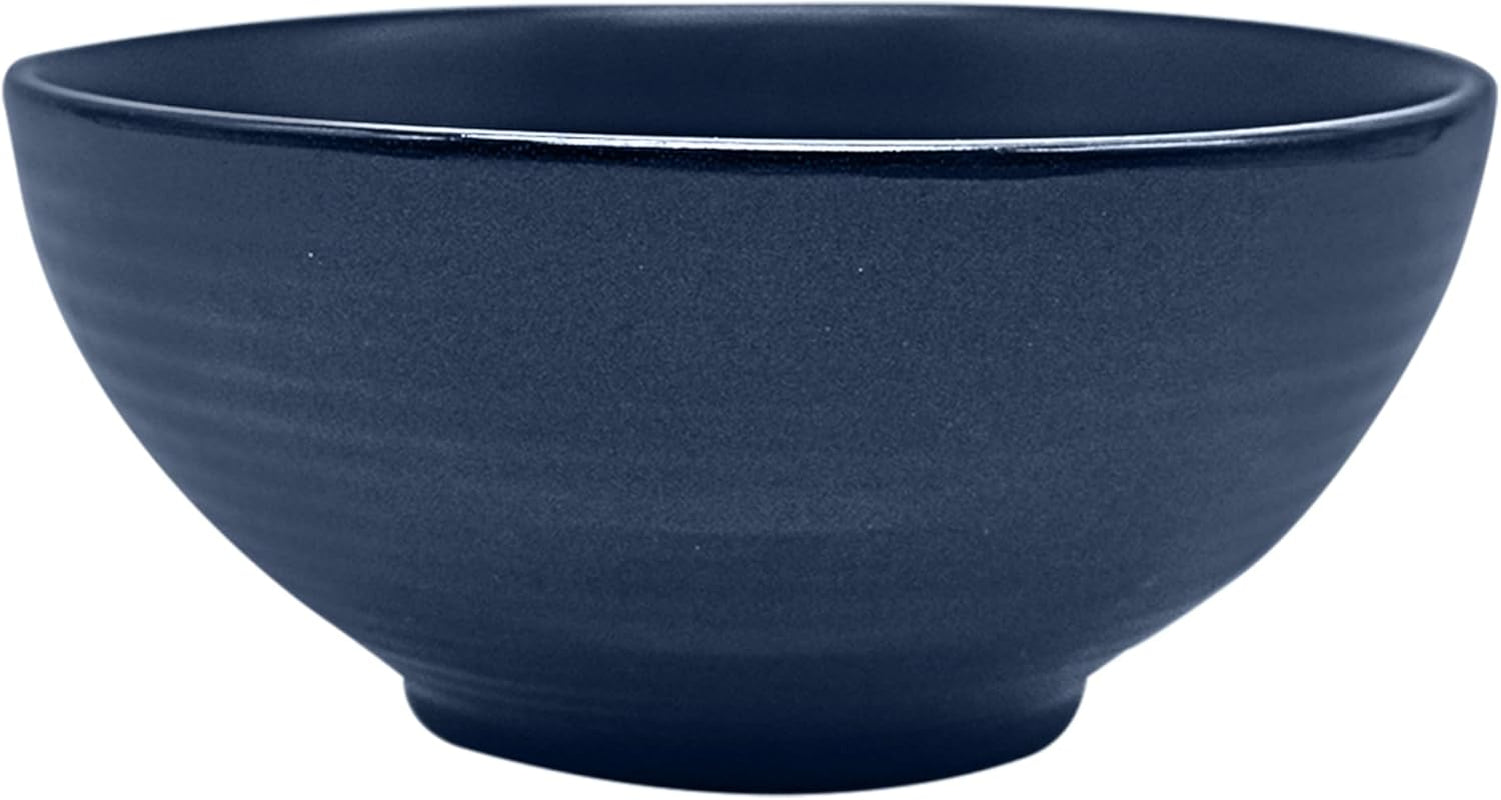 ECHTWERK "Alicia" Service de table combiné vintage 16 pièces, design moderne pour 4 personnes, service de table élégant en grès bleu foncé avec 4 assiettes, 4 assiettes latérales, 4 bols et 4 tasses à thé