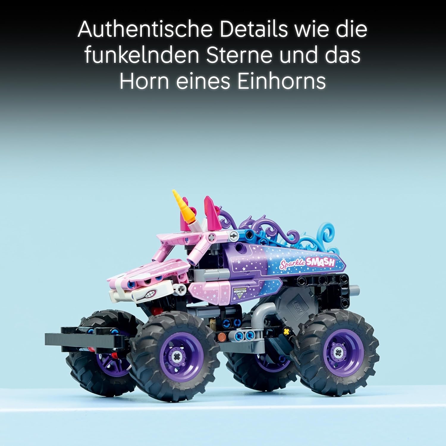LEGO Technic Monster Jam Sparkle Smash avec moteur à moteur - Jeu de Monstertruck Technic Monstertruck & Einhorn Monster Truck - Créations à partir de 7 ans pour enfants, filles et jeunes - 42220