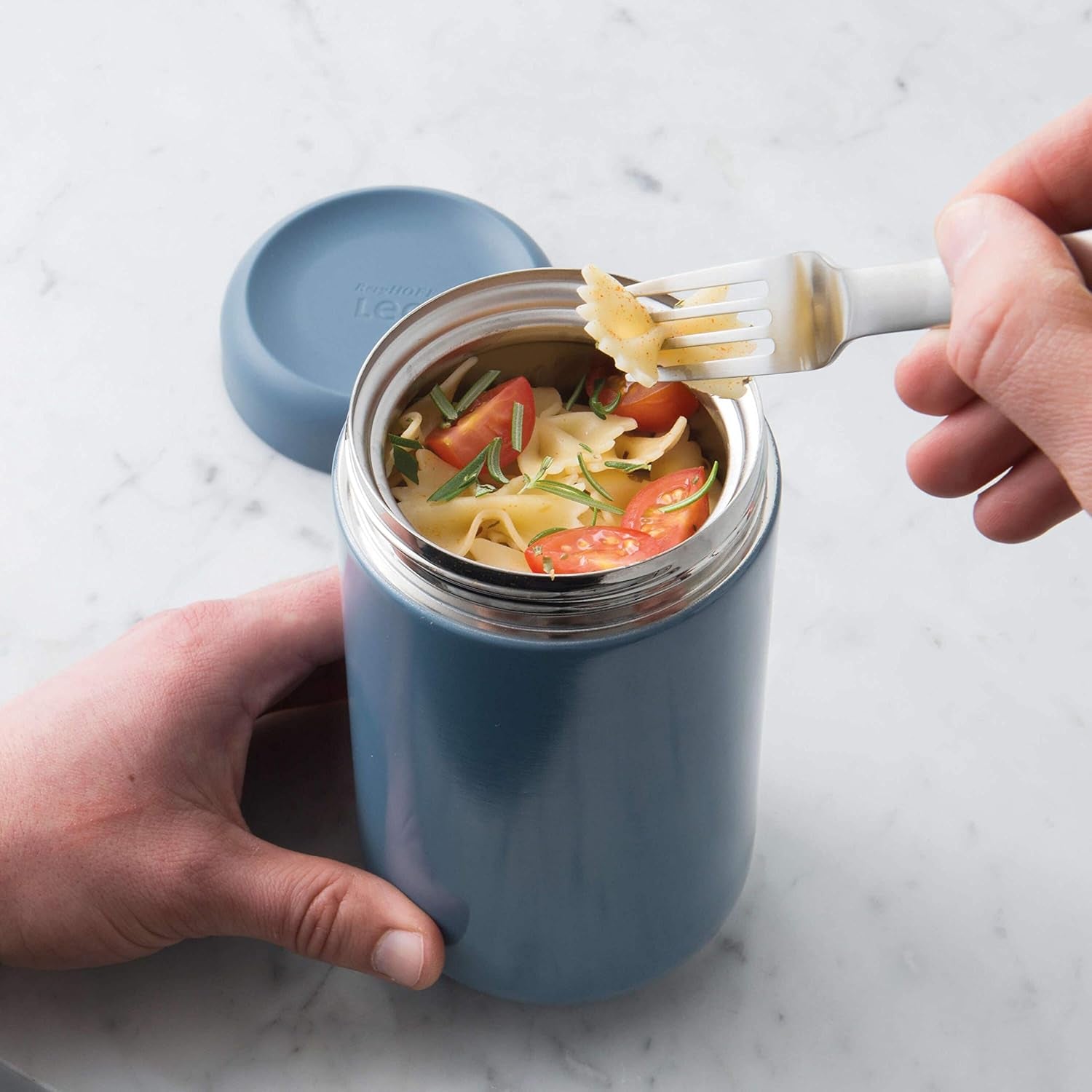 Récipient alimentaire isotherme BergHoff 0,75 l (récipient thermique, garde les aliments + boissons chauds ou froids jusqu'à 6 heures, en acier inoxydable, récipient de conservation de la chaleur, passe au lave-vaisselle) 3950134 Boîtes de conservation alimentaire Naty Shop