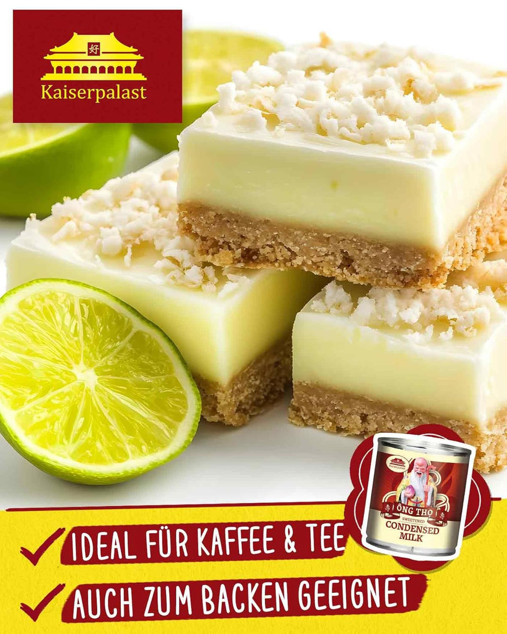 Kaiserpalast Kondensmilch 8% Fettanteil, préparé pour le sucre du café et du thé ou pour la cuisine et le dos, 1 x 397 g