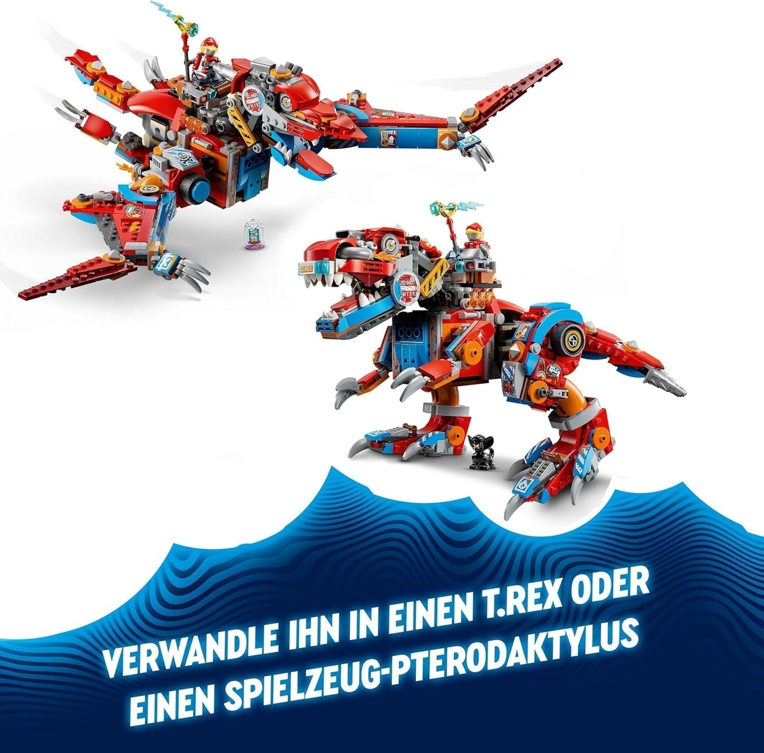 LEGO Dreamzzz 2-en-1 Coopers Dino-Mech C-Rex Jouet Ptérodactyle T.Rex Figurine d'action pour garçons et filles Jouet créatif Ensemble d'aventure Cadeau pour enfants de 9 ans 71484 Jeux de construction Beuche den LEGO-Store