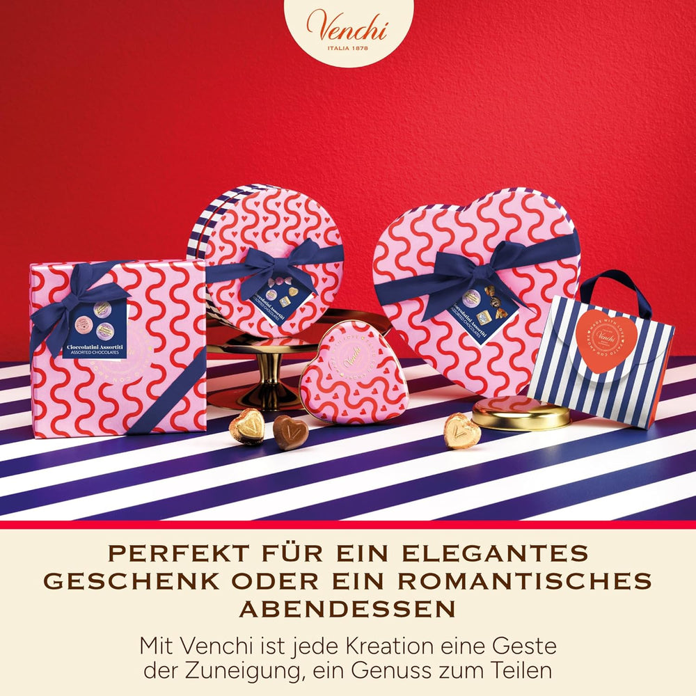 Venchi - Boîte de 9 Chocolats Assortis, 175g, Sans Gluten, Sans Colorants ni Conservateurs Artificiels, Idée Cadeau Saint Valentin
