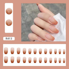 24 pièces French Press On Ongles Courts Cercueil Ongles Artificiels Rose Corail Ombre Ongles Adhésifs Ballerine Ongles Ensemble Acrylique Ongles Conseils Femmes Printemps Été Accessoires Ongles