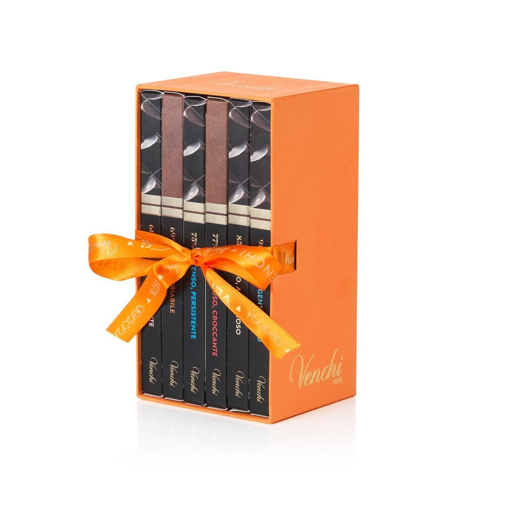 Venchi, Lot de 6 tablettes de chocolat noir extra assorties, 436 grammes Bonbons au chocolat Naty Shop Default Title