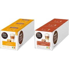 NESCAFÉ Dolce Gusto Latte Macchiato Vorratsbox 90 Kaffeekapseln (Aromatischer Espresso et Latte Macchiato Caramel