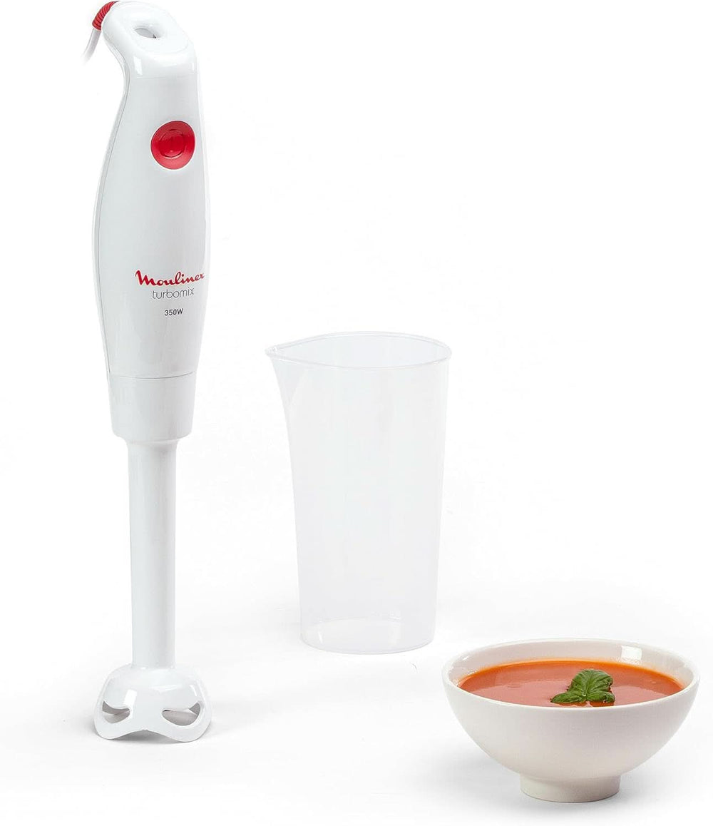 Stabmixer Turbomix DD12A1 | 350 W | Ergonomischer Griff | 2 Robuste Zelkrom-Klingen | Spritzschutz | Spülmaschinenfeste Abnehmbare Teile | Weiß Mama si Copilul Naty Shop