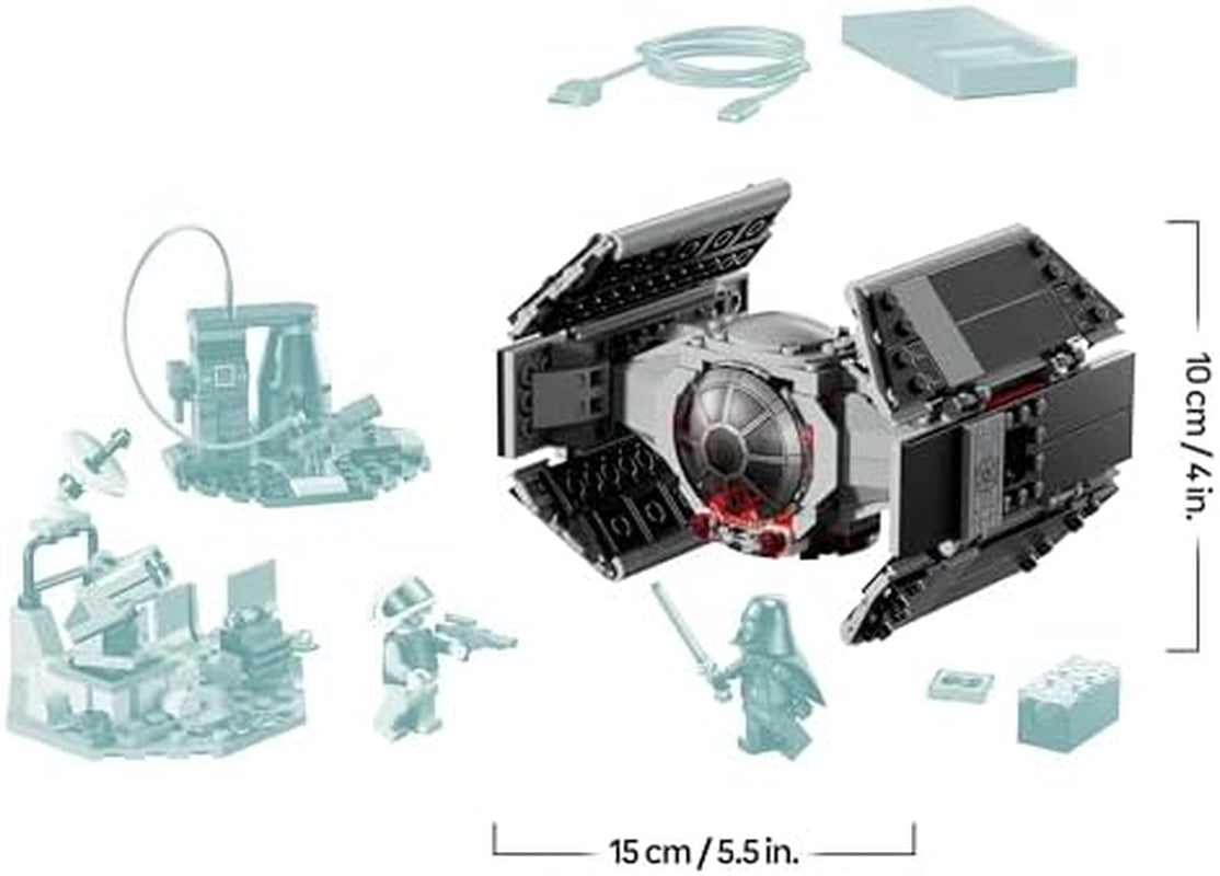 LEGO Star Wars 75421 SMART Play: Darth Vaders TIE Fighter - Interaktives All-in-1 Spielset mit SMART Brick, Tag, Minifigur & Ladegerät - Geschenk für Jungen, Mädchen ab 8 Jahren und Erwachsene Fans