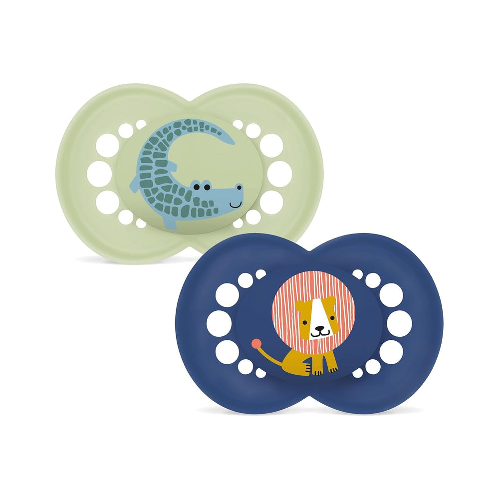 Sucette MAM Originale | Sucette en latex | 0-6 mois | Sucette bébé adaptée à l'allaitement | Recommandé par les sages-femmes Résistant aux morsures | Latex de caoutchouc naturel | Mouton/Lapin | Paquet de 2