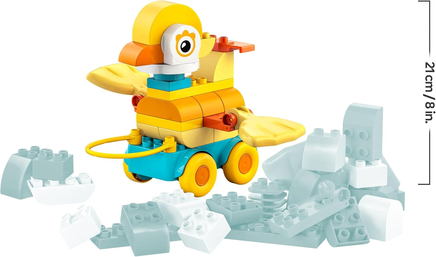 LEGO DUPLO Town Tiere auf Rädern 3-in-1-Set - Montessori Spielzeug zum Bauen von Ente, Fisch oder Hund mit Rädern und Ziehgriff - Geschenk für Mädchen und Jungen ab 2 Jahren - 10448