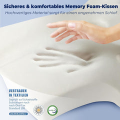 SAHEYER oreiller orthopédique oreiller de soutien de la nuque oreiller de tête, oreiller cervical ergonomique oreiller pour dormeur latéral 60 X 40 X 13/11 cm oreiller en mousse à mémoire de forme pour dormeur latéral, dos et ventre Oreillers orthopédiques cervicaux Naty Shop