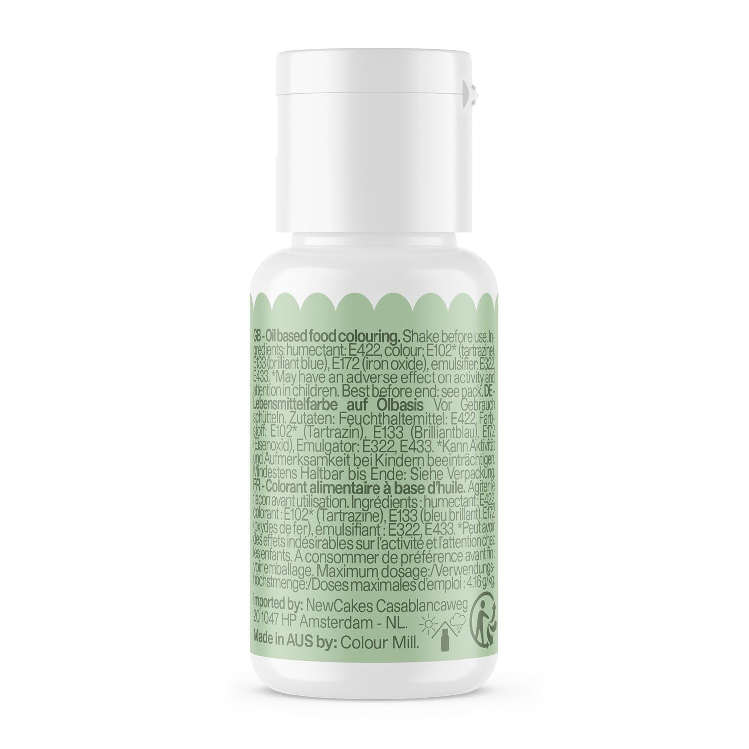 Colorant alimentaire à base d'huile de sauge Color Mill - Colorant alimentaire pour chocolat, fondant, muffins, gâteaux, pâtisserie, macarons - Colorant alimentaire pour décoration de gâteaux - 100 ml