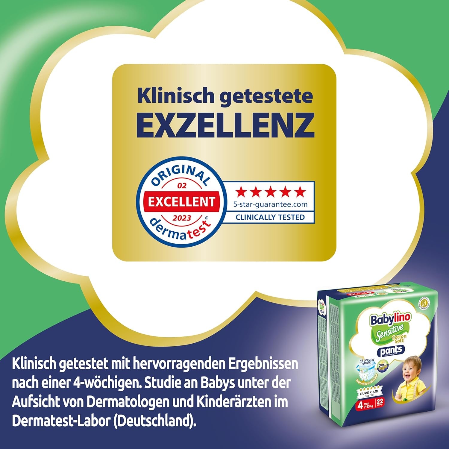 Couches Sensitive Cotton Soft, taille 4, Pantalon Maxi (7-13 kg), 22 pièces