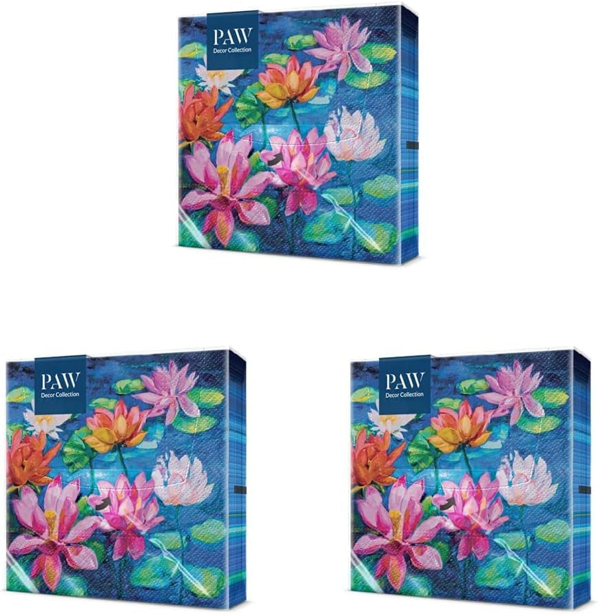 PAW - Șervețele 3 straturi (33 X 33 Cm) I 20 bucăți I Perfect pentru zile de naștere, petreceri, nunți, comuniuni și sărbători I Decorațiuni de masă Șervețele de hârtie colorate - ierburi I aromă de ierburi