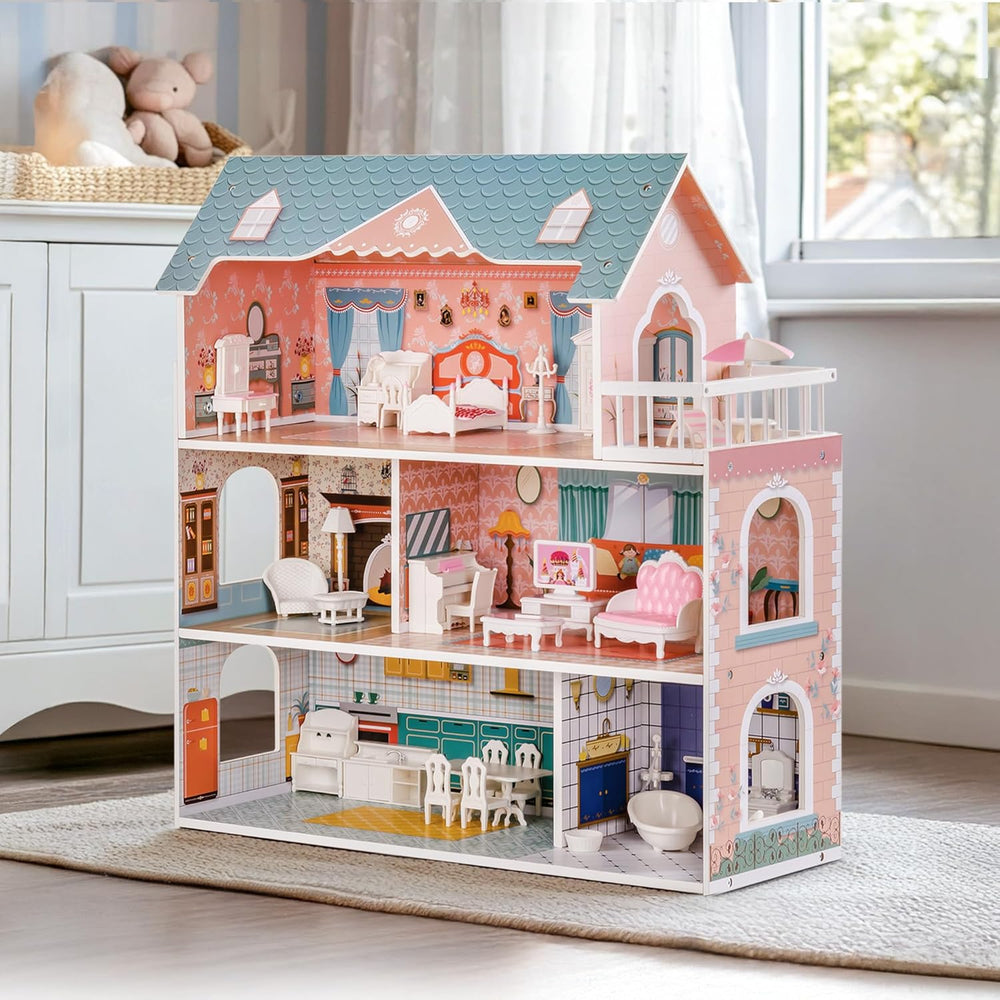 ROBUD Maison de poupée en bois avec meubles et accessoires Maisons de filles Playhouse Jouet pour enfants