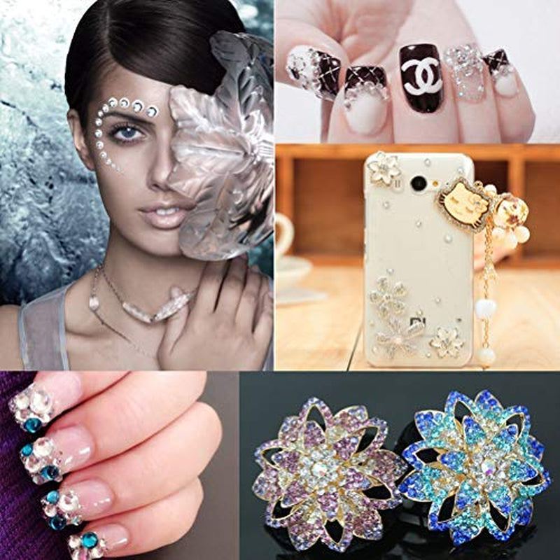 Strass pour ongles avec outils de pointage, décoration d'ongles 3D, ensemble de pierres à paillettes pour ongles, paillettes pour nail art, accessoires pour ongles, conception d'ongles avec pince à épiler