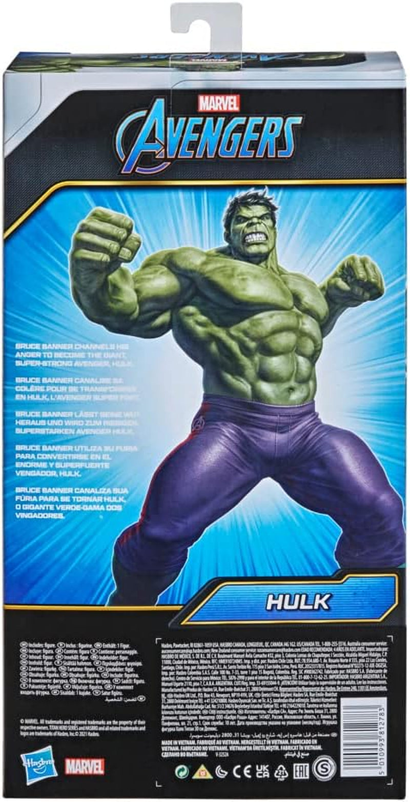 Hasbro E74755L2 Marvel Avengers Titan Hero Series Blast Gear Deluxe Hulk Action Figure 30 cm Grand jouet inspiré des bandes dessinées Marvel pour enfants 4+ figurines Naty Shop