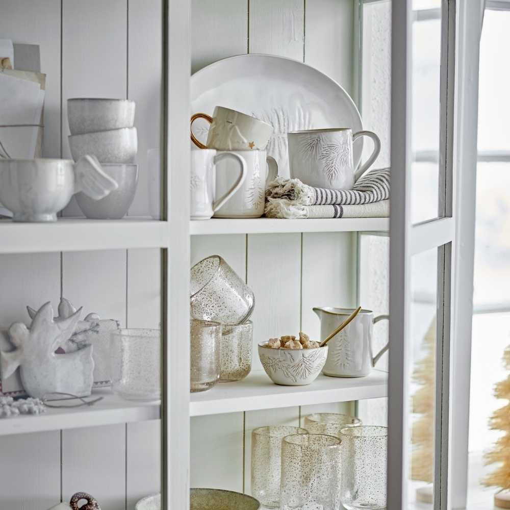 Cană de lapte Bloomingville, alb de iarnă, cu brad de Crăciun, 145 ml, pentru tacâmuri