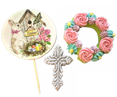 Set 3 decoratiuni comestibile din pasta de zahar, Paste Decoratiuni din Pasta de Zahar Nati Shop