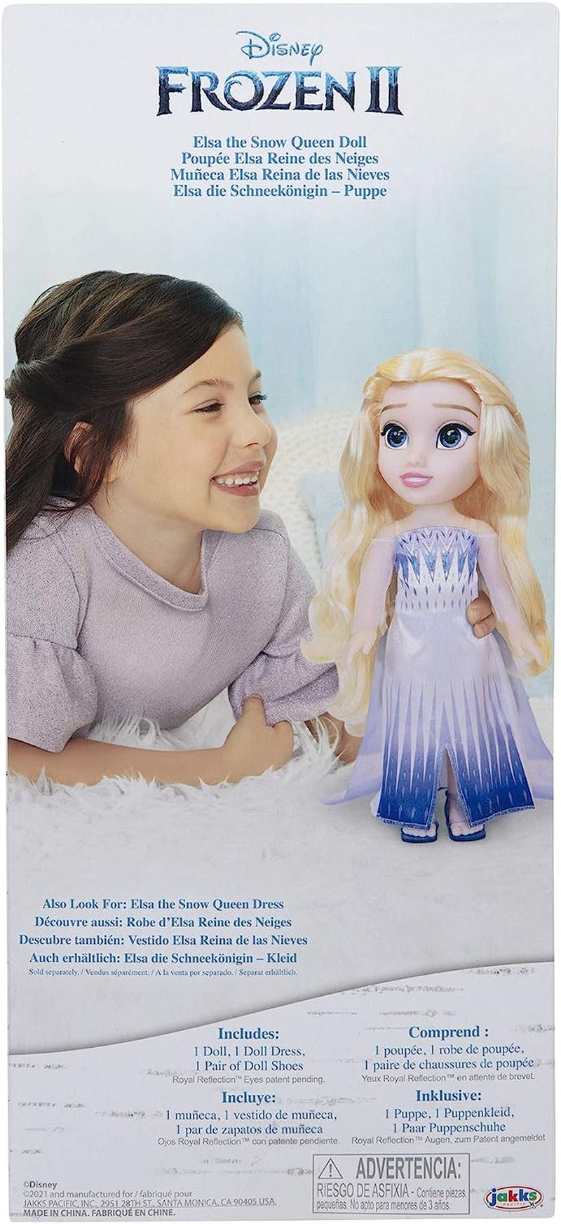 Poupée Elsa Disney La Reine des Neiges 2 - Poupée articulée de 35 cm de haut, vêtue d'une robe tendance emblématique et de longs cheveux flottants pour plus de plaisir, pour les filles âgées de 3 ans et plus, 214894