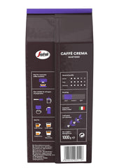 Segafredo Zanetti Caffè Crema Gustoso - Grains entiers (Pack de 1 kg) - Convient pour Caffè Crema - Grains de café torréfiés longuement et foncés, saveur pleine et intense (Pack de 2)