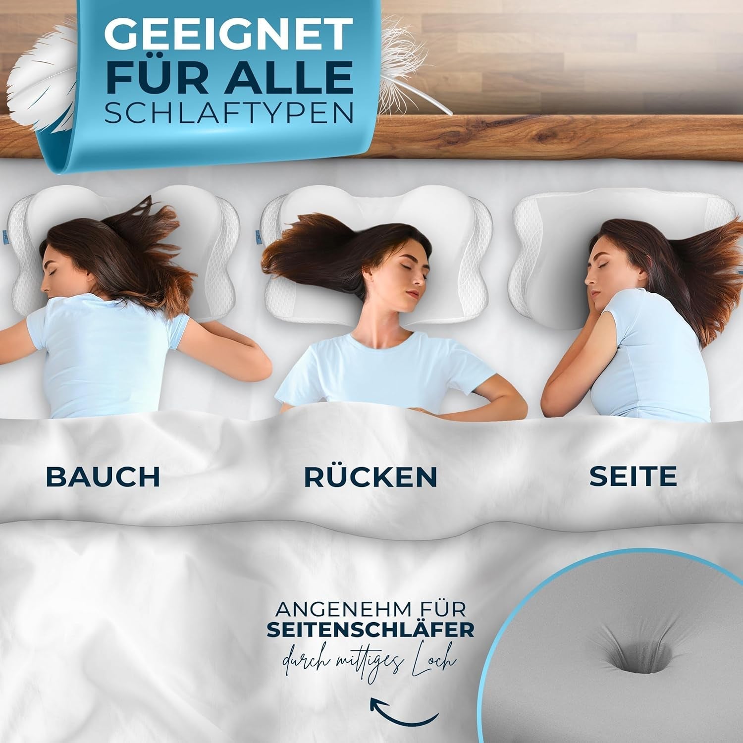 Oreiller orthopédique [Nominé au Prix de l'innovation pour l'ergonomie] Oreiller pour douleurs cervicales en mousse à mémoire de forme | Oreiller de soutien du cou ergonomique, rouleau de cou, oreiller de couchage latéral, oreillers orthopédiques cervicaux gris, boutique Naty