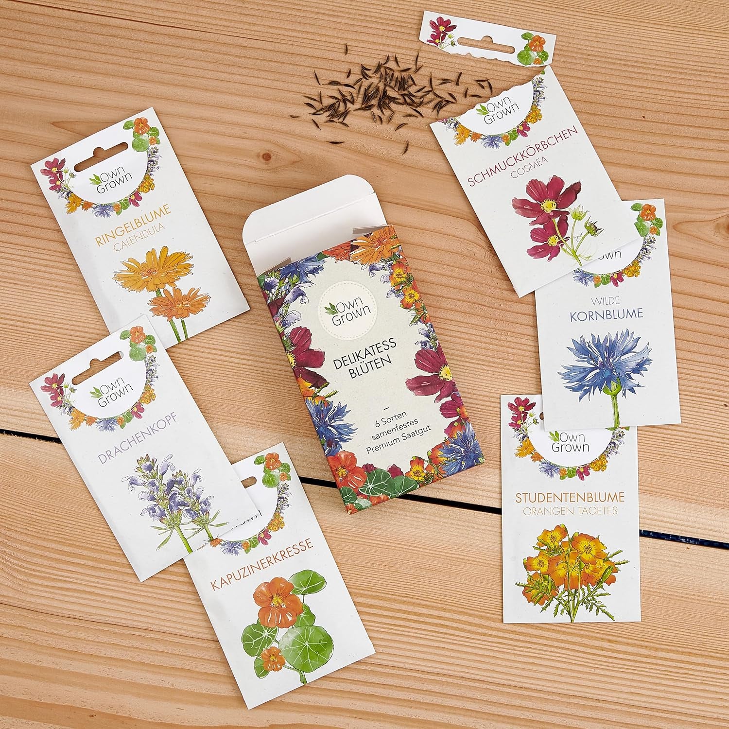 Essbare Blumen Samen Set : Delikatess Blumen Blumensamen Set mit 6 Sorten Blumen Saatgut – Essbare Blumen Samen – Essbare Blumen für Torte – Essbare Blumen Tortendeko – Blumen Essbar von OwnGrown