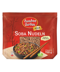 Jardin de bambous - Soba Nudeln vorgekocht | Zuberitet en 2 minutes | Végétalien | 300 g en sachet
