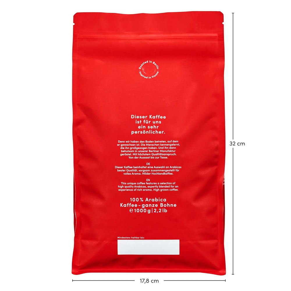 Mélange d'espresso Grand Cru - 100% Arabica du Brésil, d'Inde et de Tanzanie - fruchtig & complexe avec Earl Grey, Traube & vert Apfel - ganze Bohnen - 1kg - frisch geröstet à Berlin