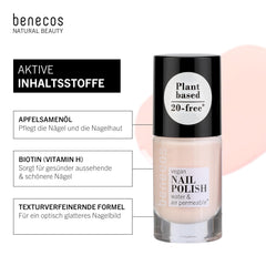 Benecos 20-Free "Be My Baby" vernis à ongles végétalien - vernis à ongles à base de plantes - séchage rapide et longue durée - perméable à l'eau - enrichi en biotine - 5 ml