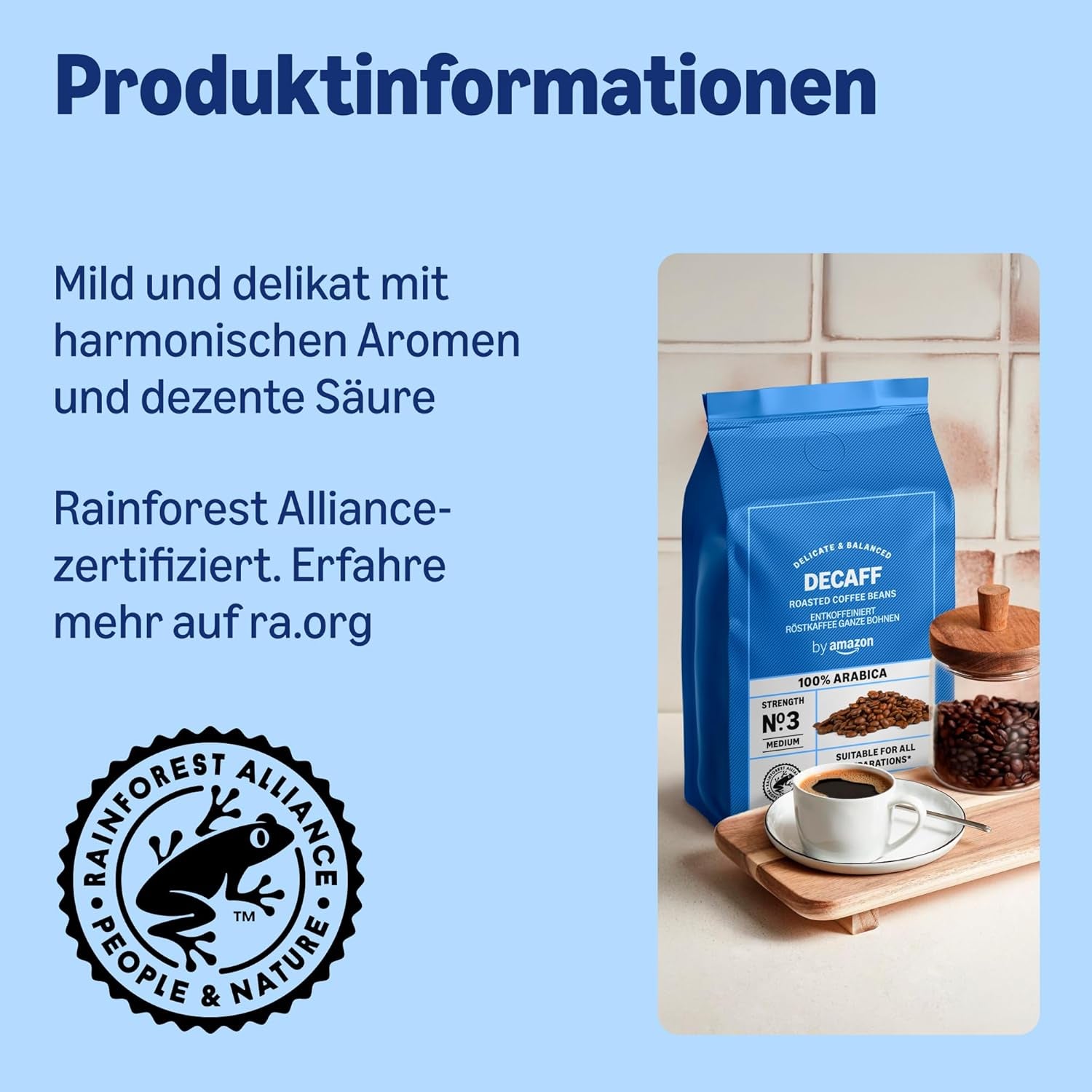 par Amazon Kaffeebohnen, entkoffeiniert, Lichte Röstung, 2 kg (2 Packungen mit 1 kg), Rainforest Alliance certifié