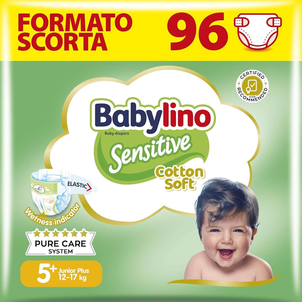 Babylino Sensitive, Scutece delicate pentru copii, diverse marimi Mama si Copilul Naty Shop Mărimea 5+ (16 unități)