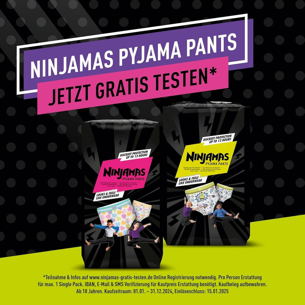 Pantaloni pijama Hearts, 9 pantaloni de noapte absorbanți, 8 ani, 27Kg-43Kg Mama si Copilul Naty Shop