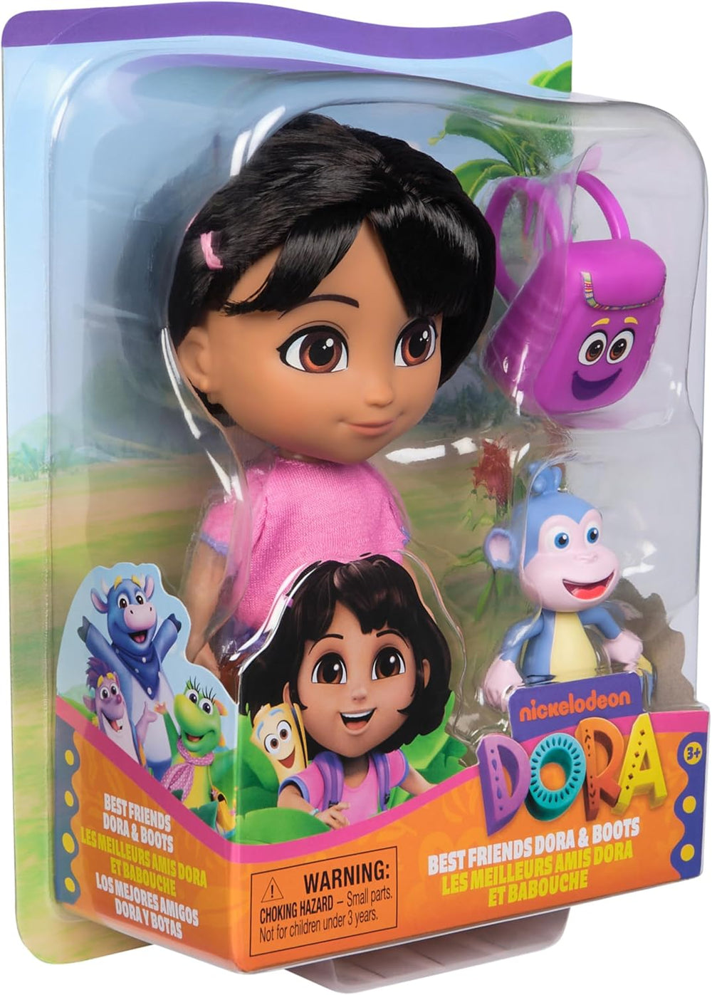 DORA - Poupée Best Friend - Taille 22 cm, avec cheveux coiffables, cartable et bottes de singe, connue de la populaire série télévisée, pour les enfants à partir de 3 ans