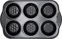 Prestige 48227 Aerolift Muffin Zinn, Acier au Carbone, Schwarz Moules et plaques à pâtisserie Naty Shop 6 Er Muffinblech