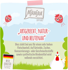 MjAMjAM - Nourriture humide premium pour chat - poulet délicat aux fraises fruitées 400g, paquet de 6 (6 x 400g), naturelle avec un supplément de viande