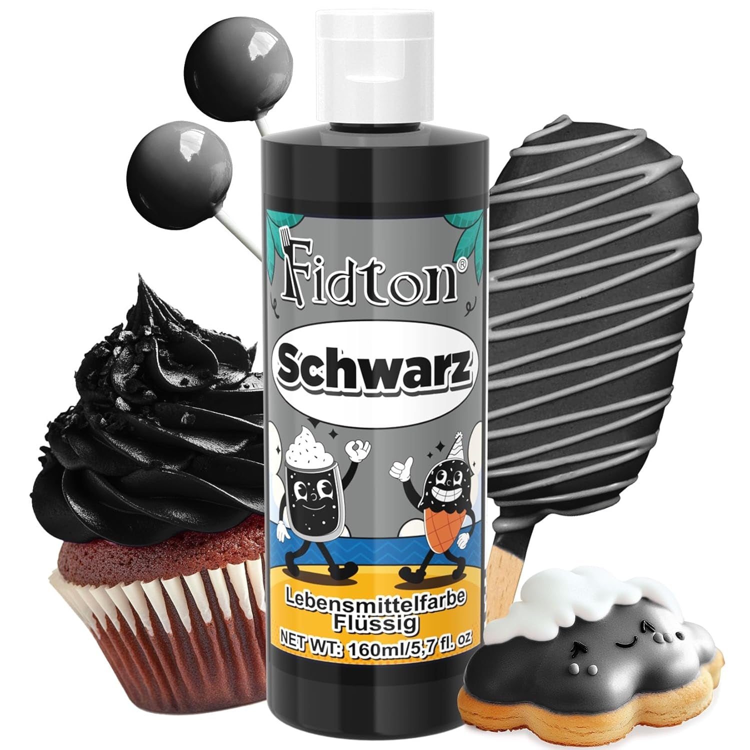Colorant alimentaire en gel - Fidton 7 couleurs colorant alimentaire hautement concentré, décorations de gâteaux fondants comestibles, colorant alimentaire pour œufs, beignets, macarons - 10 ml