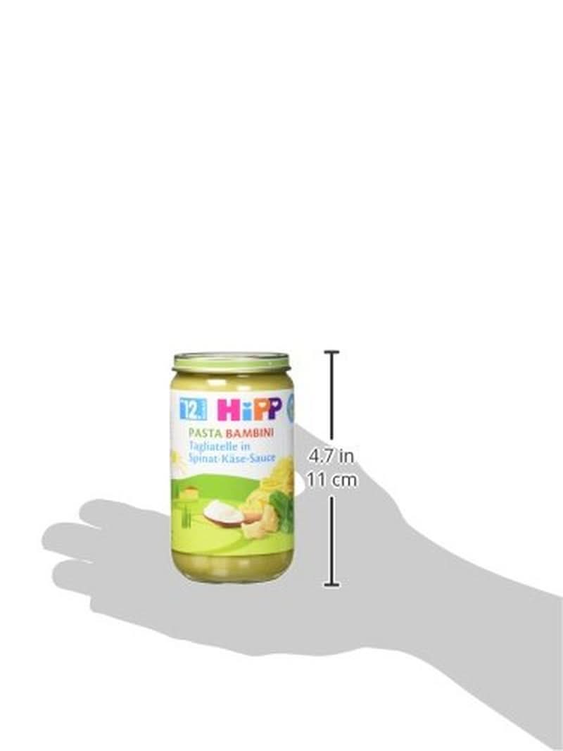 Hipp Pasta Bambini - Tagliatelle în sos de spanac și brânză, pachet de 6 (6 X 250 grame) Mama si Copilul Naty Shop