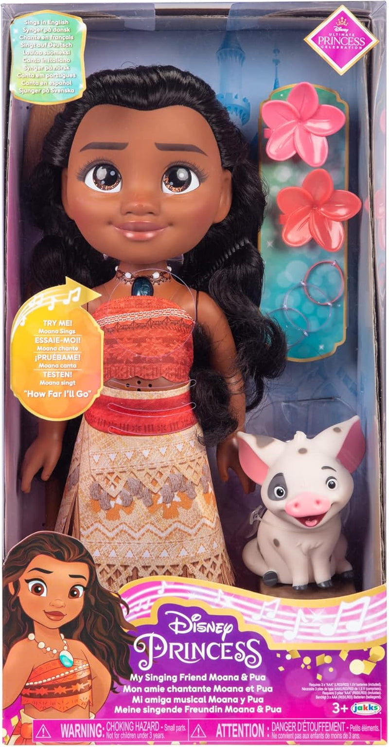 Jakks Pacific Disney Vaiana 2 – Meine singende Freundin – Vaiana-Puppe und HeiHei-Figur, 35 cm groß, offiziell Lizenziertes Disney-Produkt, tolles Geschenk für Vaiana-Fans, ab 3 Jahren