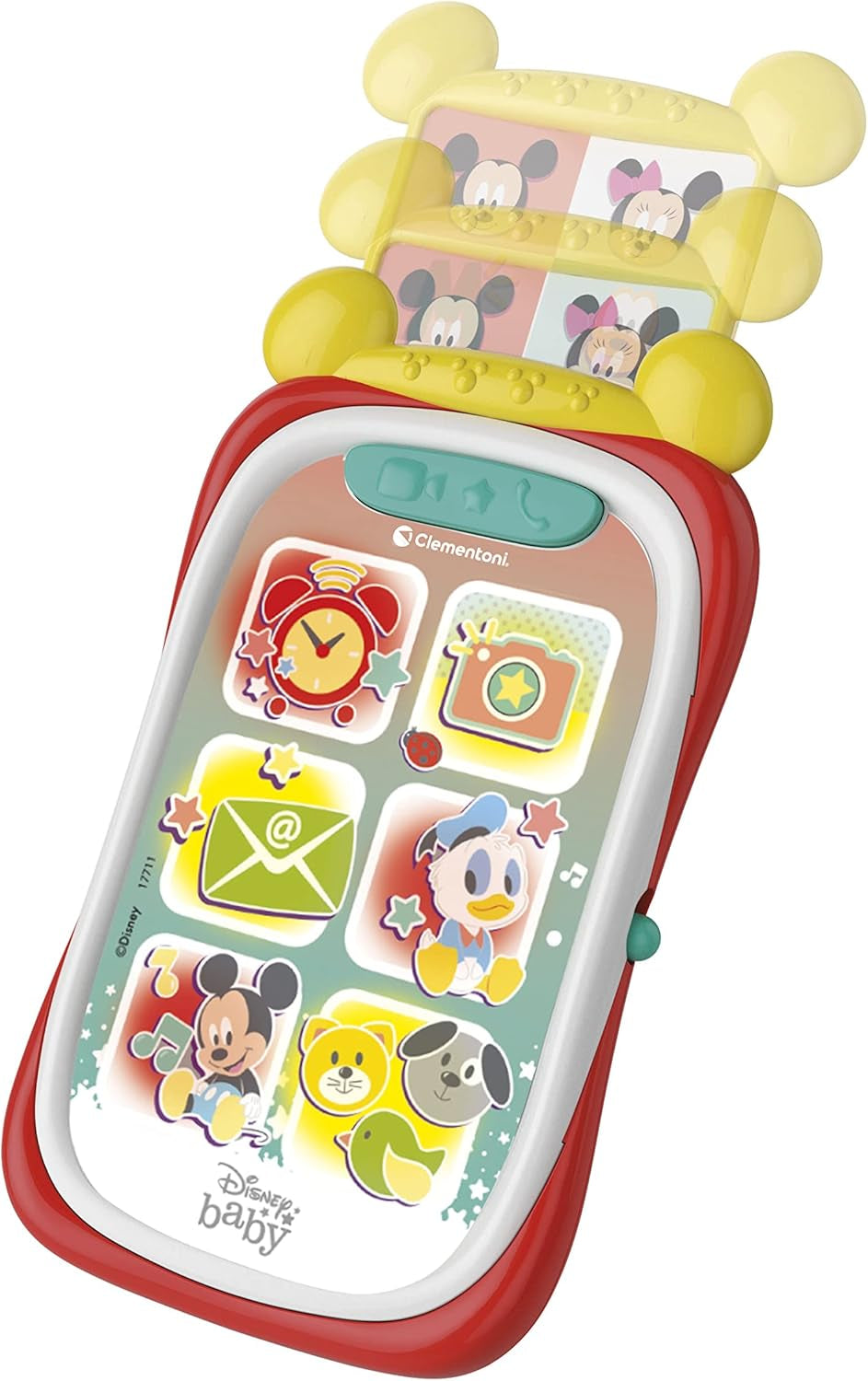 Clementoni 17711 Disney Baby Baby Mickey Smartphone, téléphone portable pour enfants avec effets lumineux et sonores, jouet interactif pour enfants de 9 à 36 mois, M, multicolore Bebe Toys Naty Shop