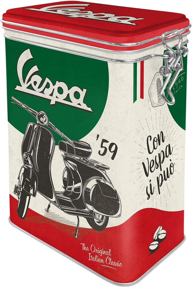 Boîte à café rétro Nostalgic-Art, 1,3 L, Vespa - Classique italien - Idée cadeau pour les fans de scooter, Produit original sous licence (OLP), Décoration d'atelier de design vintage, Décoration d'atelier de design vintage Boîtes de conservation des aliments Naty Shop Default Title