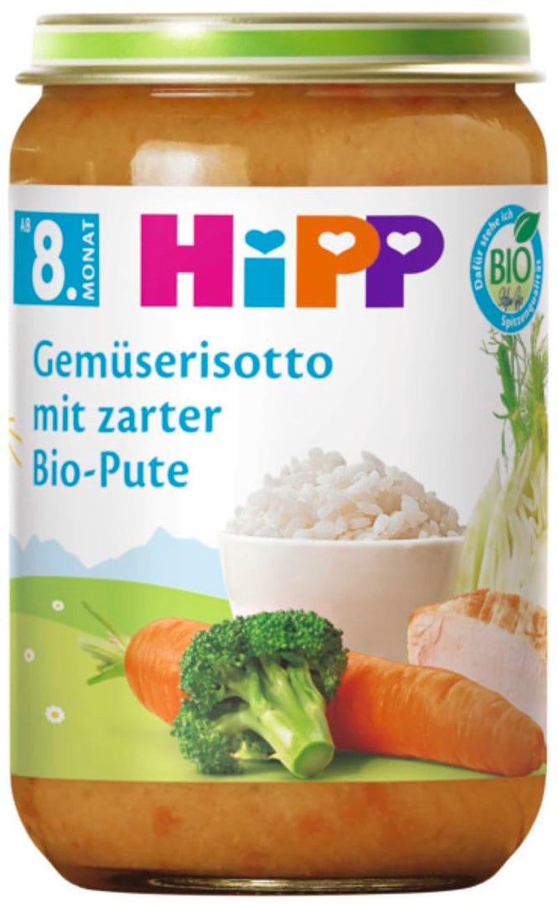 Hipp Menus Bio A partir de 8 mois Risotto de légumes à la dinde tendre bio, 220G 6pack (6X220G) Mère et Enfant Naty Shop Default Title