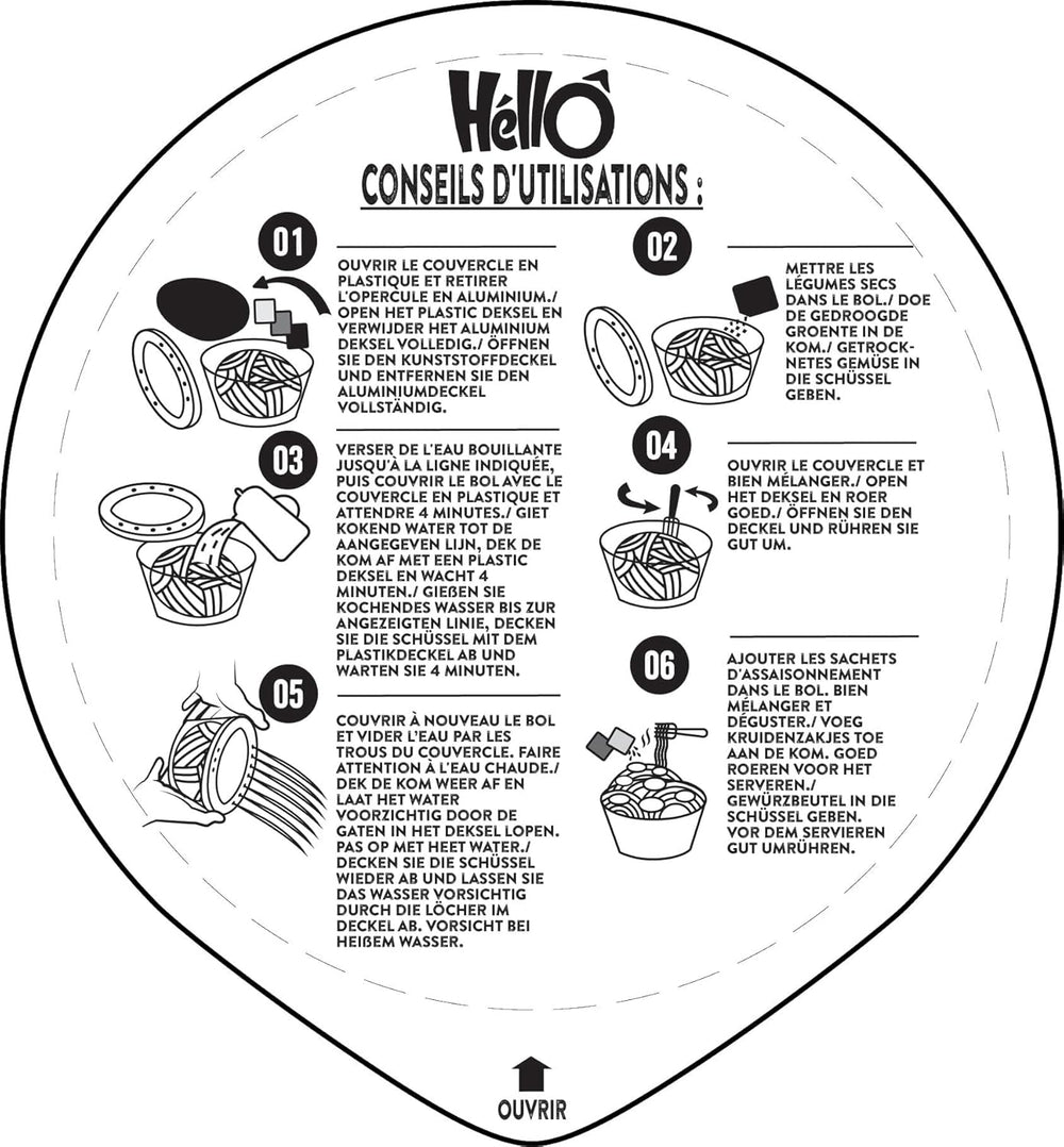 HELLO PHO WOK nouilles de riz instantanées, bœuf - 1 x 76 g