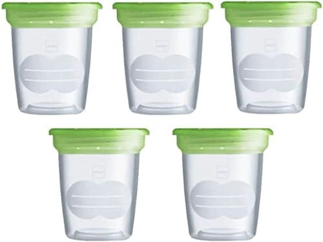 MAM Lot de 5 récipients pour lait et nourriture, en plastique, sans Bpa et Bps Accessoires d'alimentation et d'allaitement Bebe Naty Shop