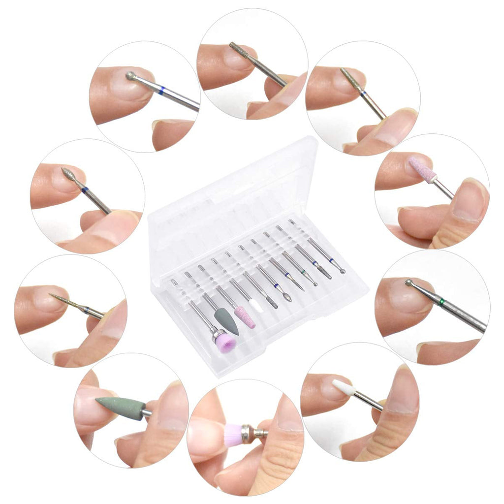 10 Stück Nagelbohrer Bits, Nagelfräser, Wolframlegierung Nagelfräser Bits, Professioneller Nagelfräser, Gelnägel Zubehör Nageldesign Zubehör Für Maniküre Pediküre Entfernen Nail Art